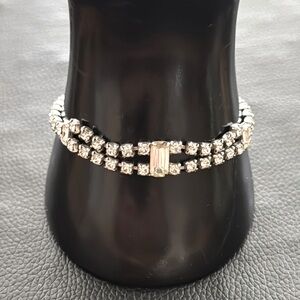 Vintage Art Deco Style Clear Rhinestone Bracelet